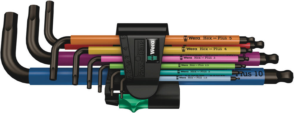 Wera Tools Hex Plus Multicolour Long Arm L-Key Set, Metric, 9 Pieces