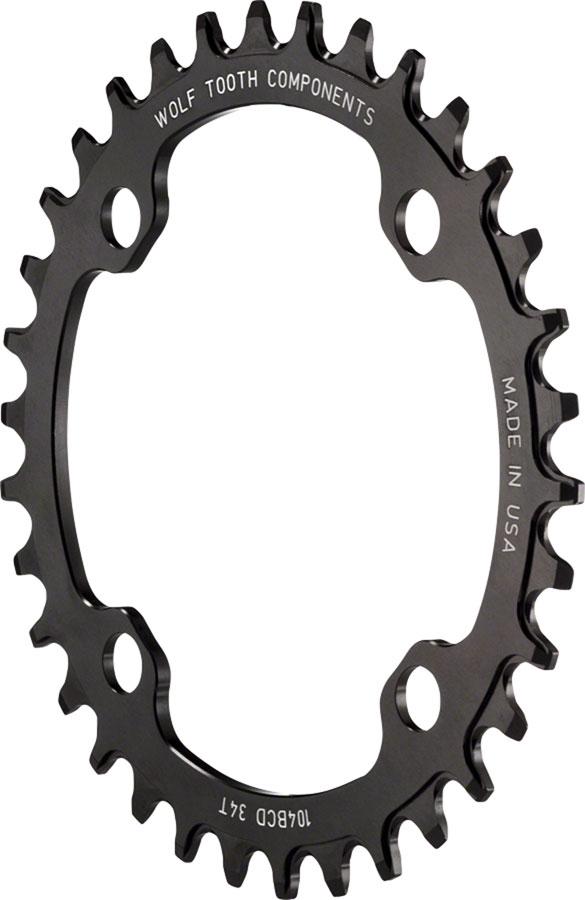 Wolf Tooth, Drop-Stop, 32T, 9/10/11sp, BCD: 104mm, 47g Bolt, Middle Chainring, Aluminum, Black